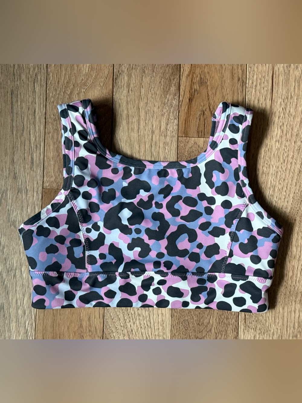 Athletic Works Girls Leopard Print Sports Bra Pink Purple Size L 10/12